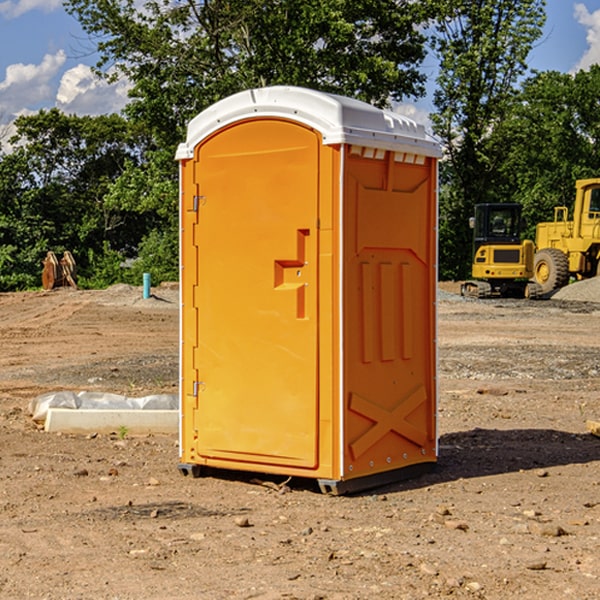 how often are the portable restrooms cleaned and serviced during a rental period in Meadowdale Washington